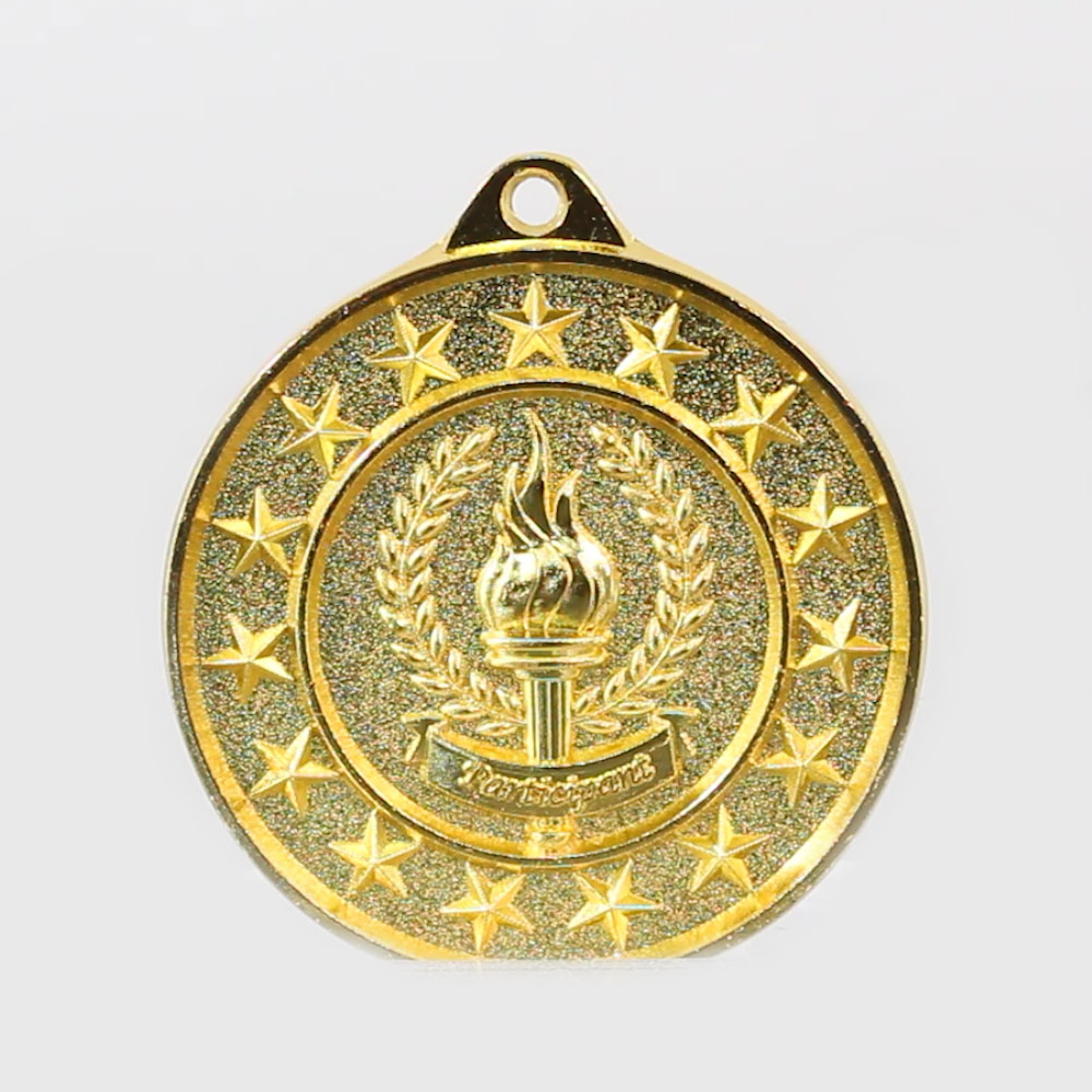 Participant Starry Medal Gold 50mm Achievement AwardsAndTrophies Co Nz