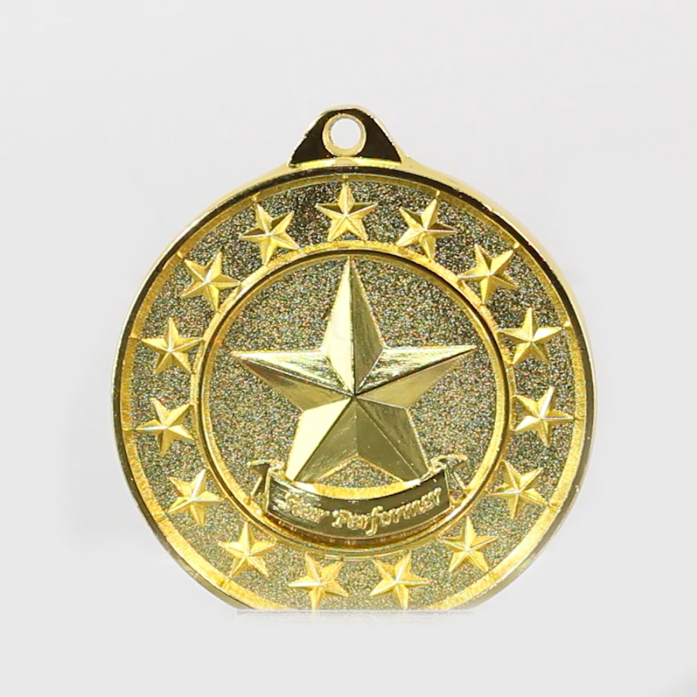 Star Performer Starry Medal Gold 50mm Achievement AwardsAndTrophies Co Nz