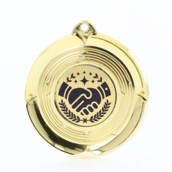 Deluxe Handshake Medal 50mm Gold 