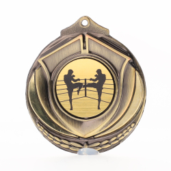 Two Tone Kick Boxing Medal 50mm Gold