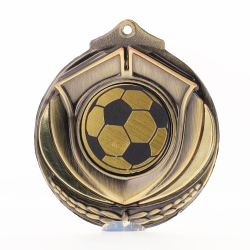 Two Tone Soccer Medal 50mm Gold