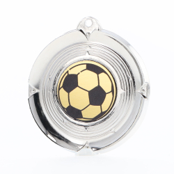 Deluxe Soccer Medal 50mm Silver