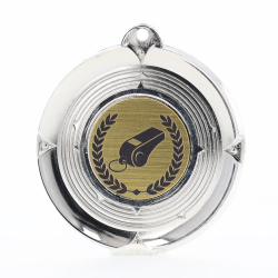 Deluxe Whistle Medal 50mm Silver