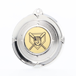 Deluxe Baseball Medal 50mm Silver