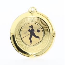 Deluxe Tenpin Female Medal 50mm Gold