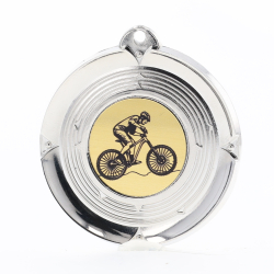 Deluxe Mountain Bike Medal 50mm Silver