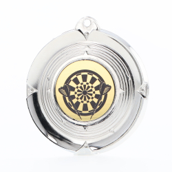 Deluxe Darts Medal 50mm Silver