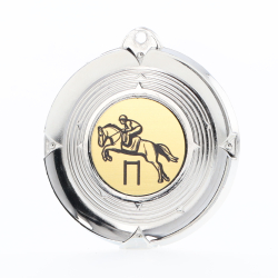 Deluxe Showjumping Medal 50mm Silver