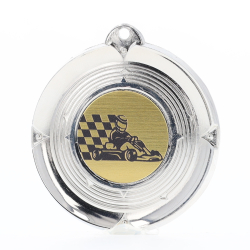 Deluxe Go Karting Medal 50mm Silver