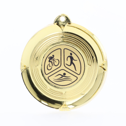 Deluxe Triathlon Medal 50mm Gold