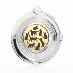 Deluxe Cat Medal 50mm Silver