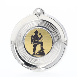 Deluxe Firefighter Medal 50mm Silver