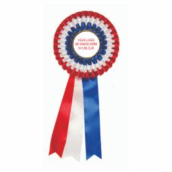 Rosette Red White & Blue 305mm