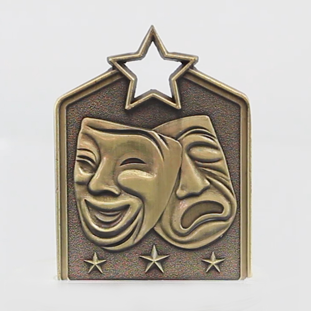 Shield Medal Drama 60mm Gold