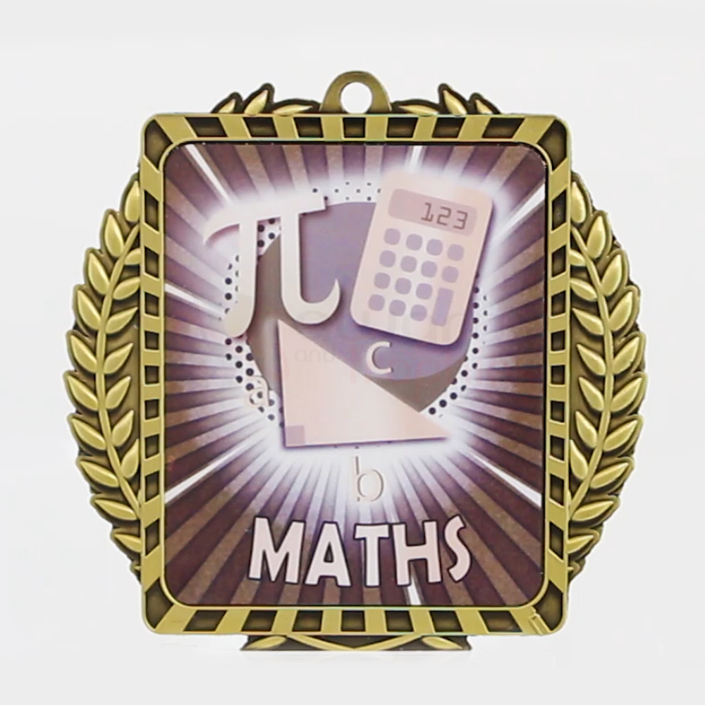 Lynx Wreath Maths Medal Gold 