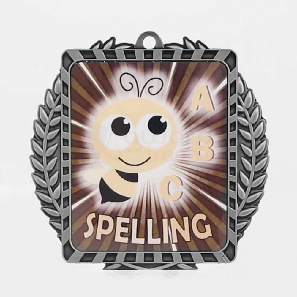 Lynx Wreath Spelling Medal Silver 