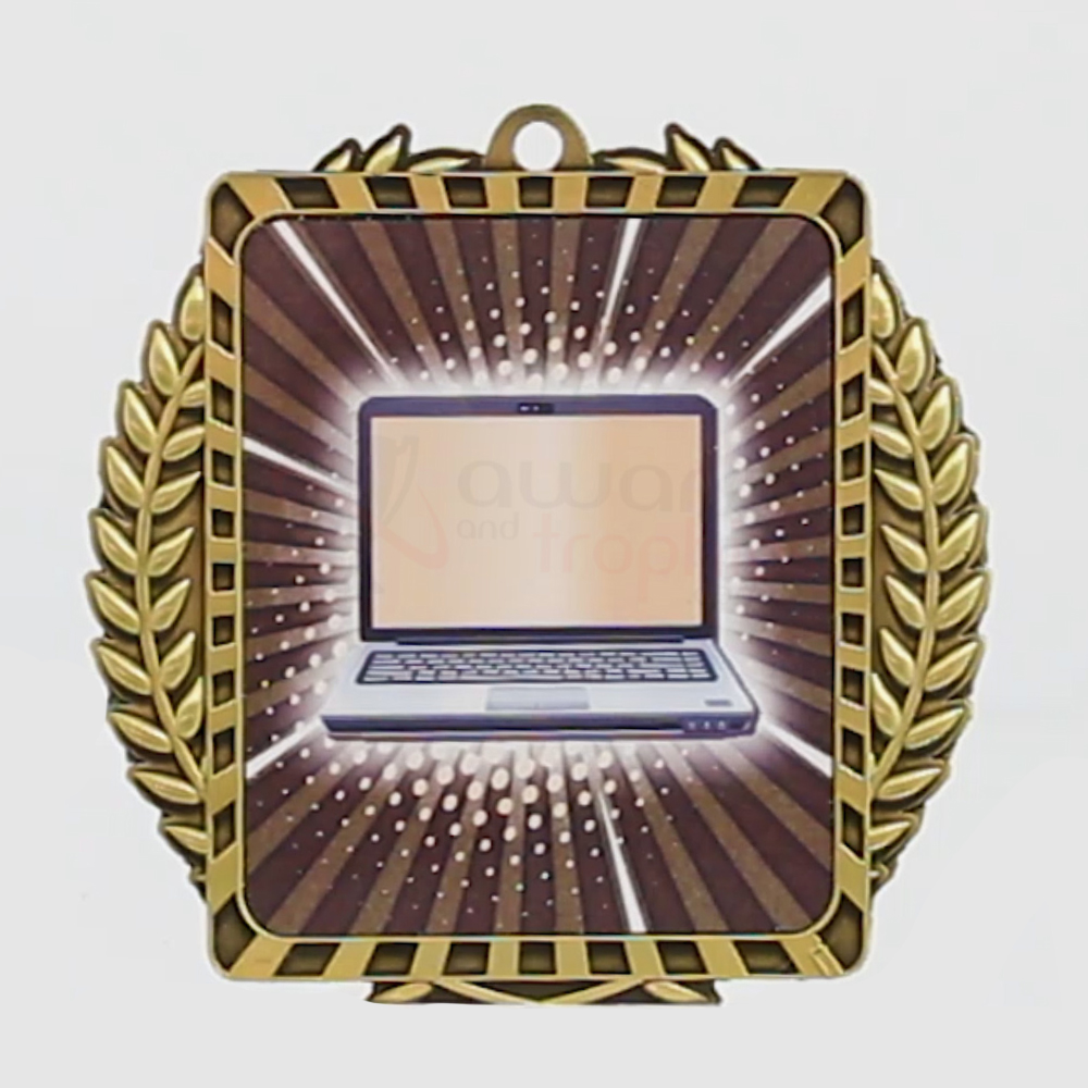 Lynx Wreath Computer Medal Gold 