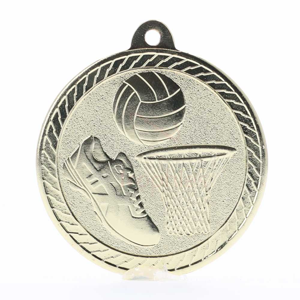 Chevron Netball Medal 50mm - Gold