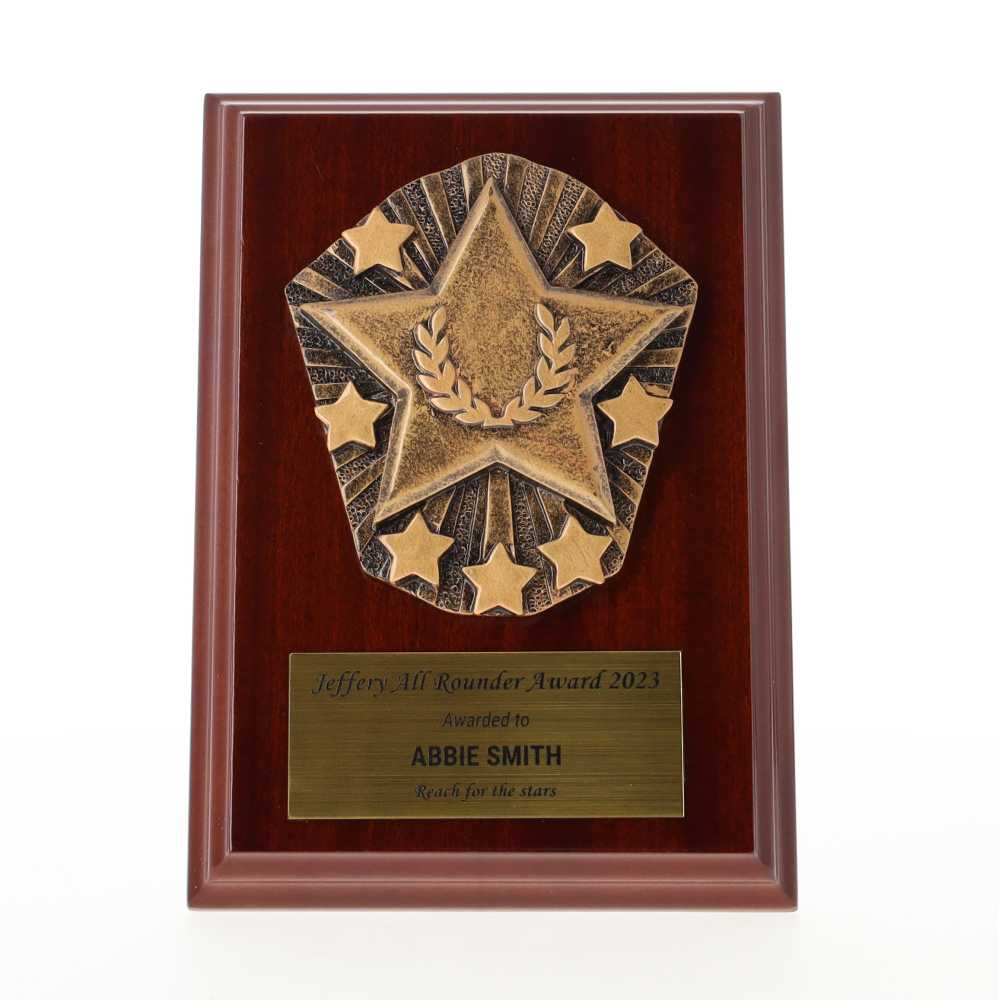 Cosmos Star Walnut Plaque 150mm