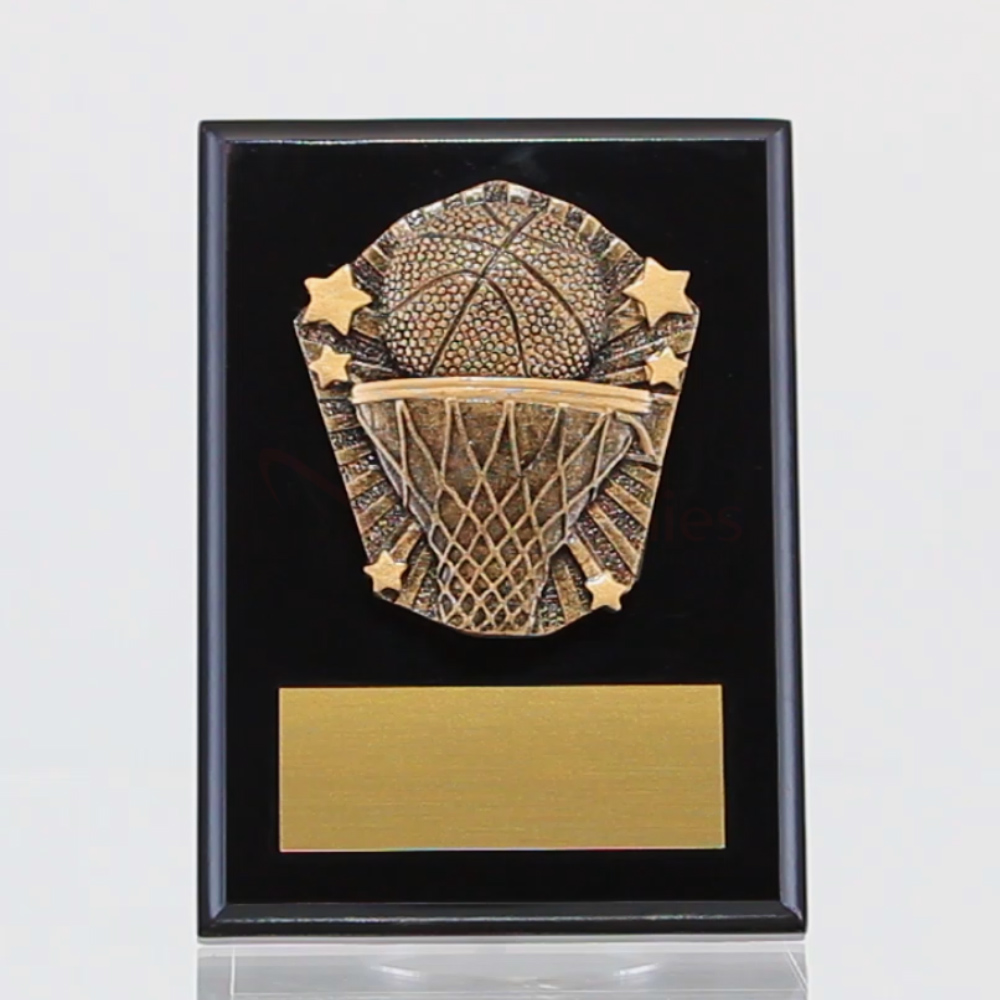 Cosmos Basketball Black Plaque 150mm