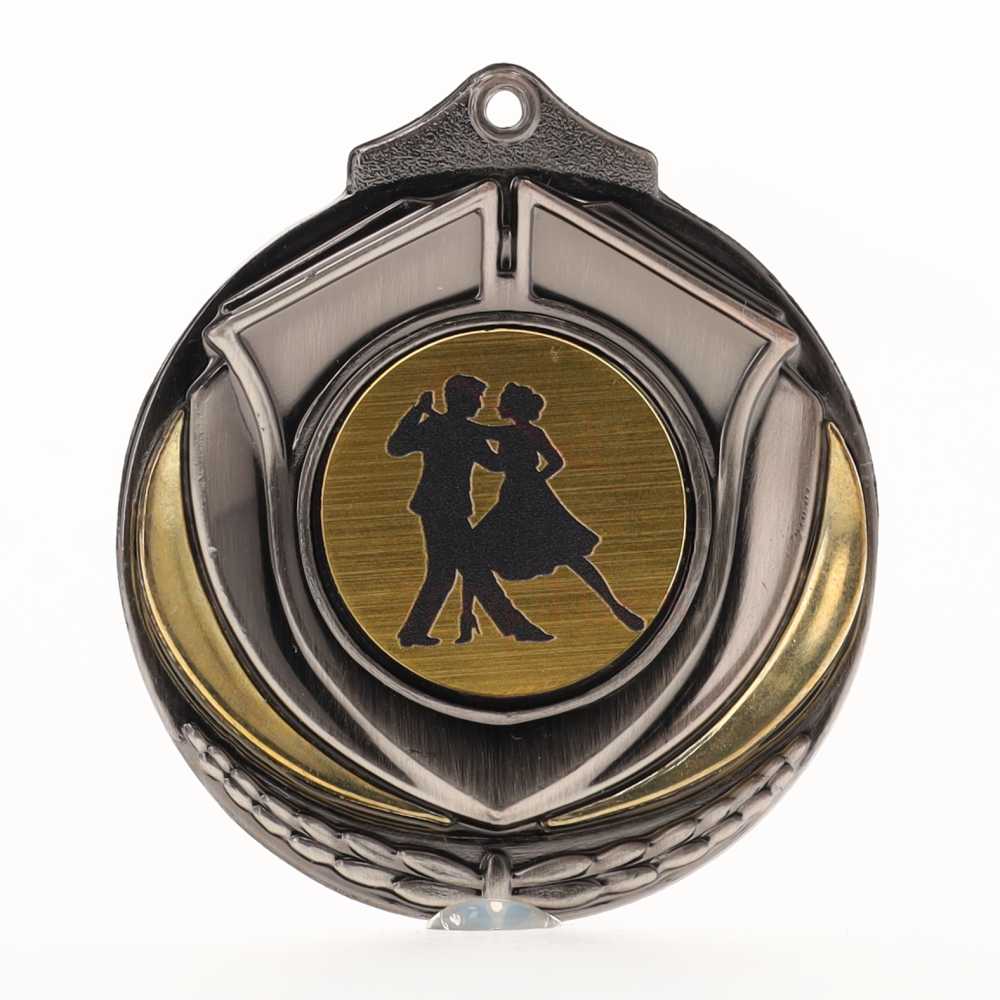 Two Tone Ballroom Medal 50mm Silver