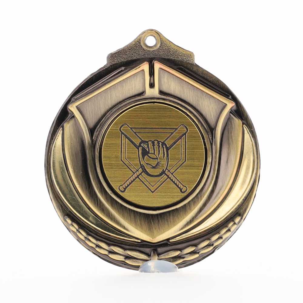 Two Tone Baseball Medal 50mm Gold