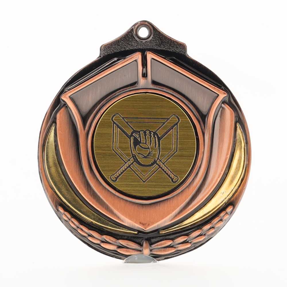 Two Tone Baseball Medal 50mm Bronze