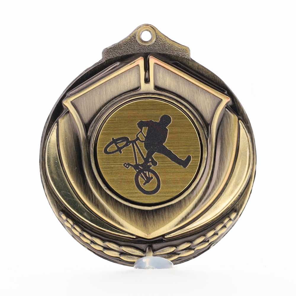 Two Tone BMX Medal 50mm Gold