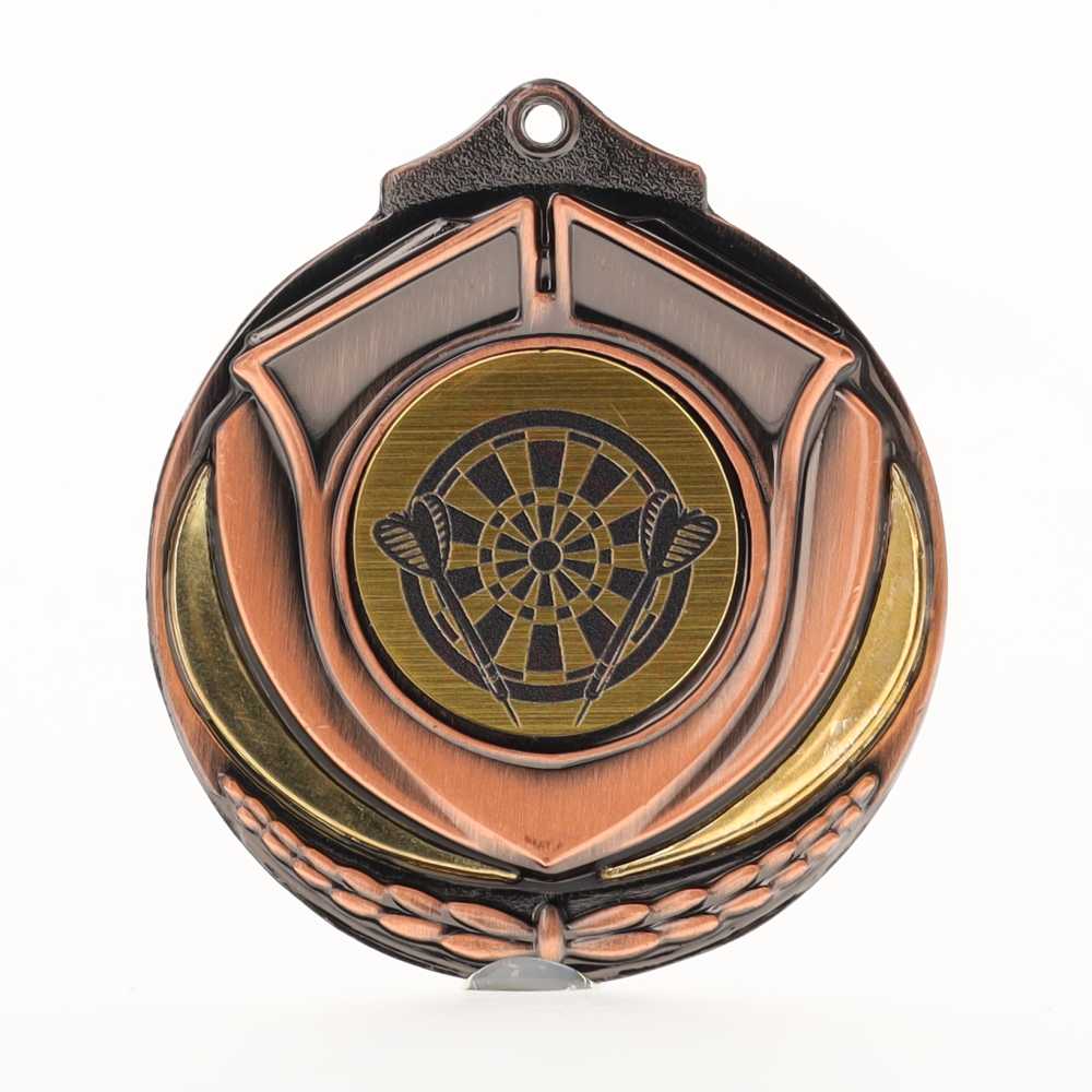 Two Tone Darts Medal 50mm Bronze