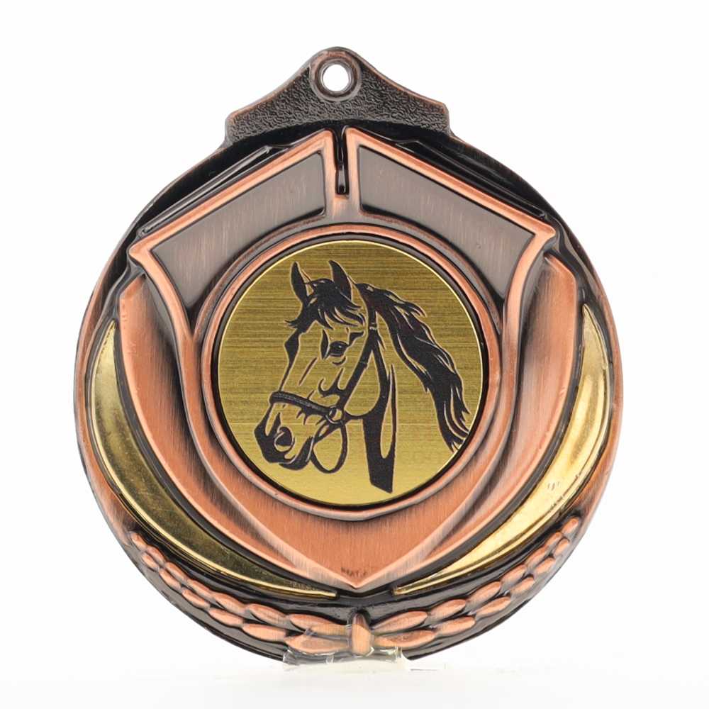 Two Tone Equestrian Medal 50mm Bronze