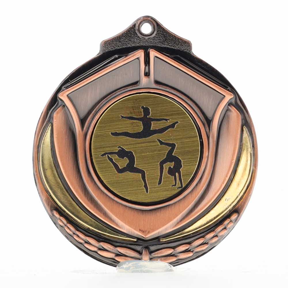 Two Tone Female Gymnastics 50mm Bronze