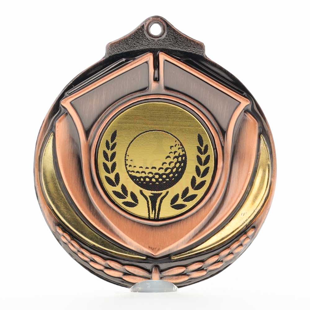 Two Tone Golf Medal 50mm Bronze