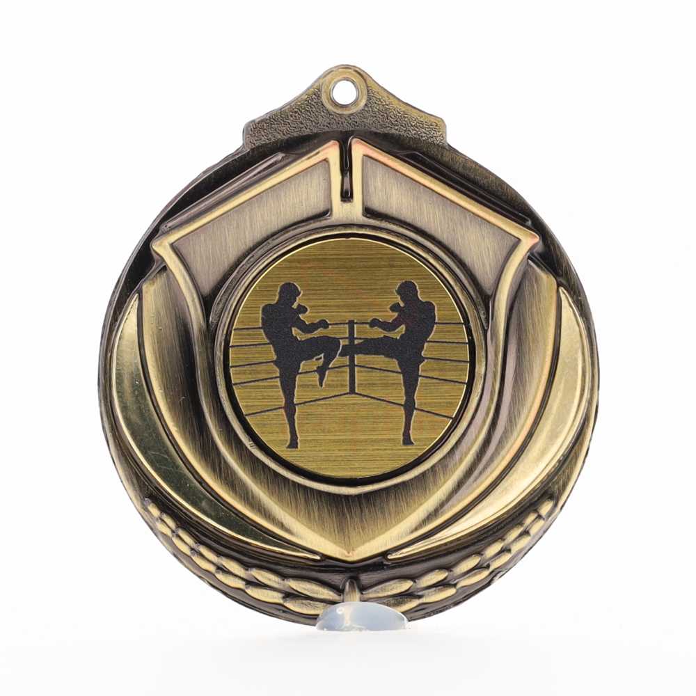 Two Tone Kick Boxing Medal 50mm Gold