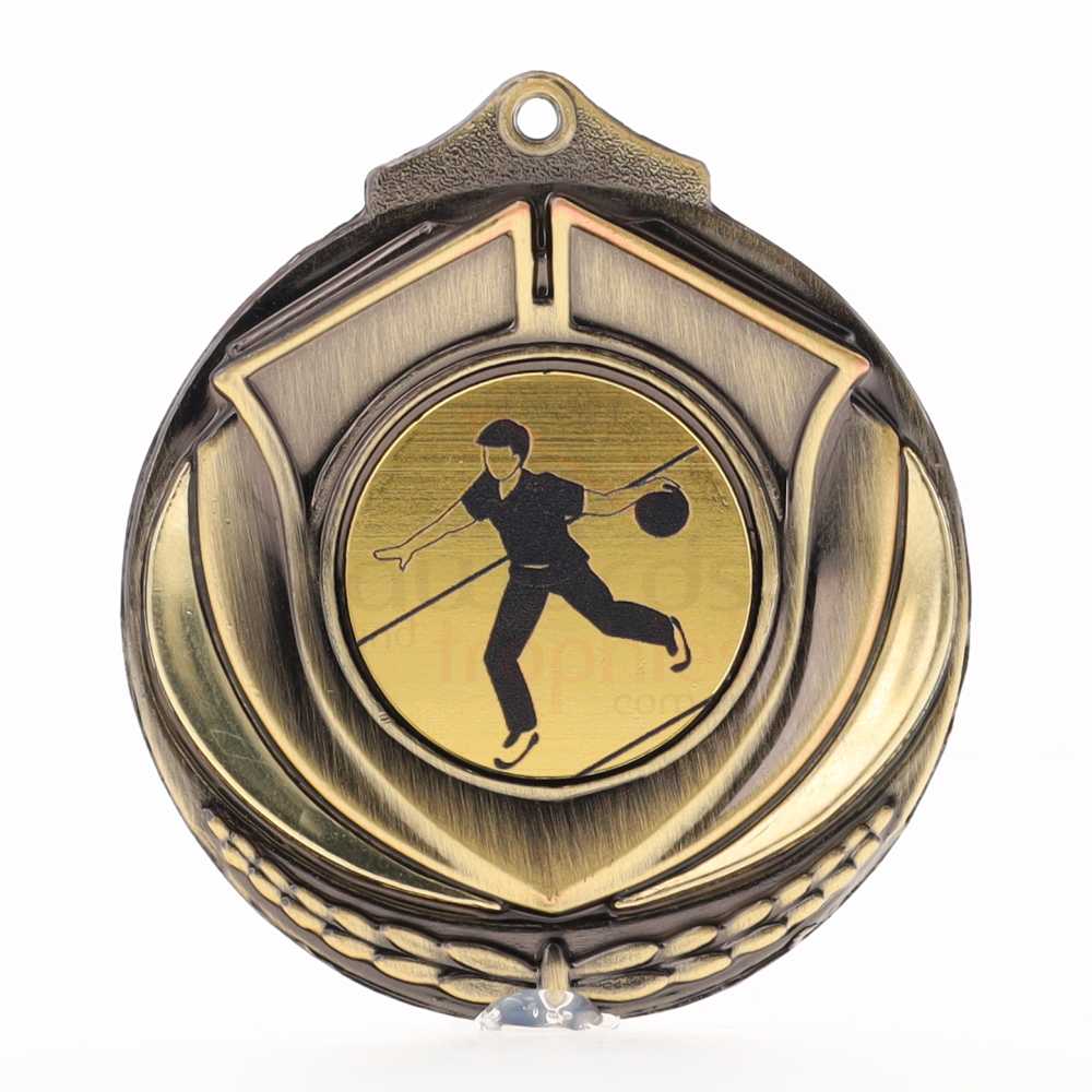 Two Tone Male Tenpin Medal 50mm Gold