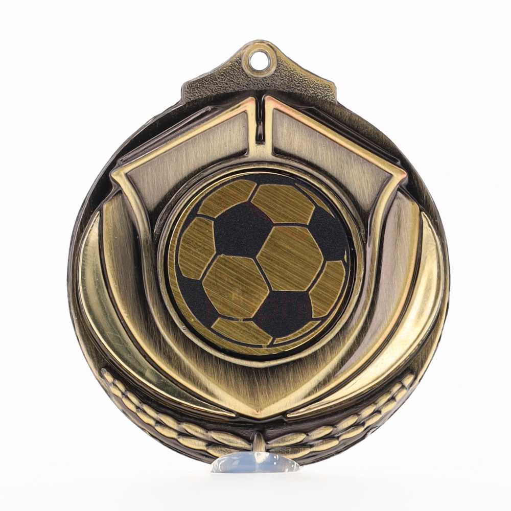 Two Tone Soccer Medal 50mm Gold