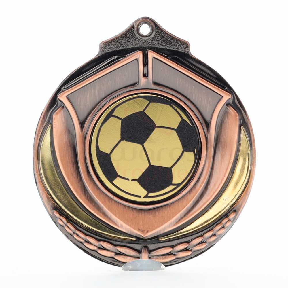 Two Tone Soccer Medal 50mm Bronze