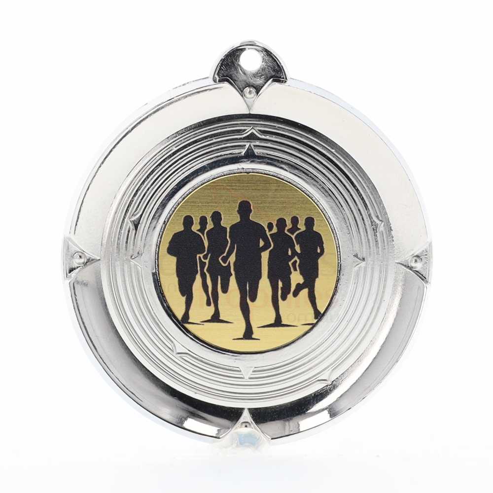 Deluxe Marathon Medal 50mm Silver