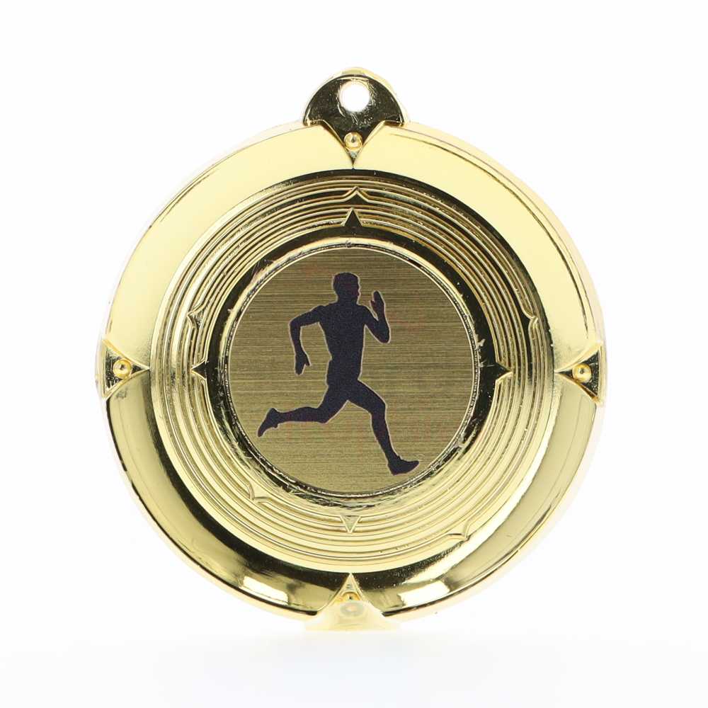 Deluxe Male Runner Medal 50mm Gold