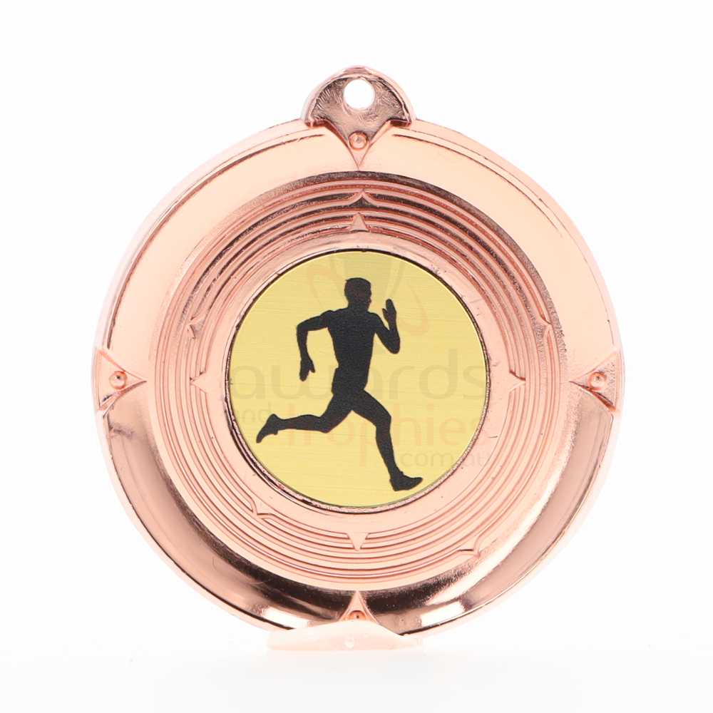 Deluxe Male Runner Medal 50mm Bronze