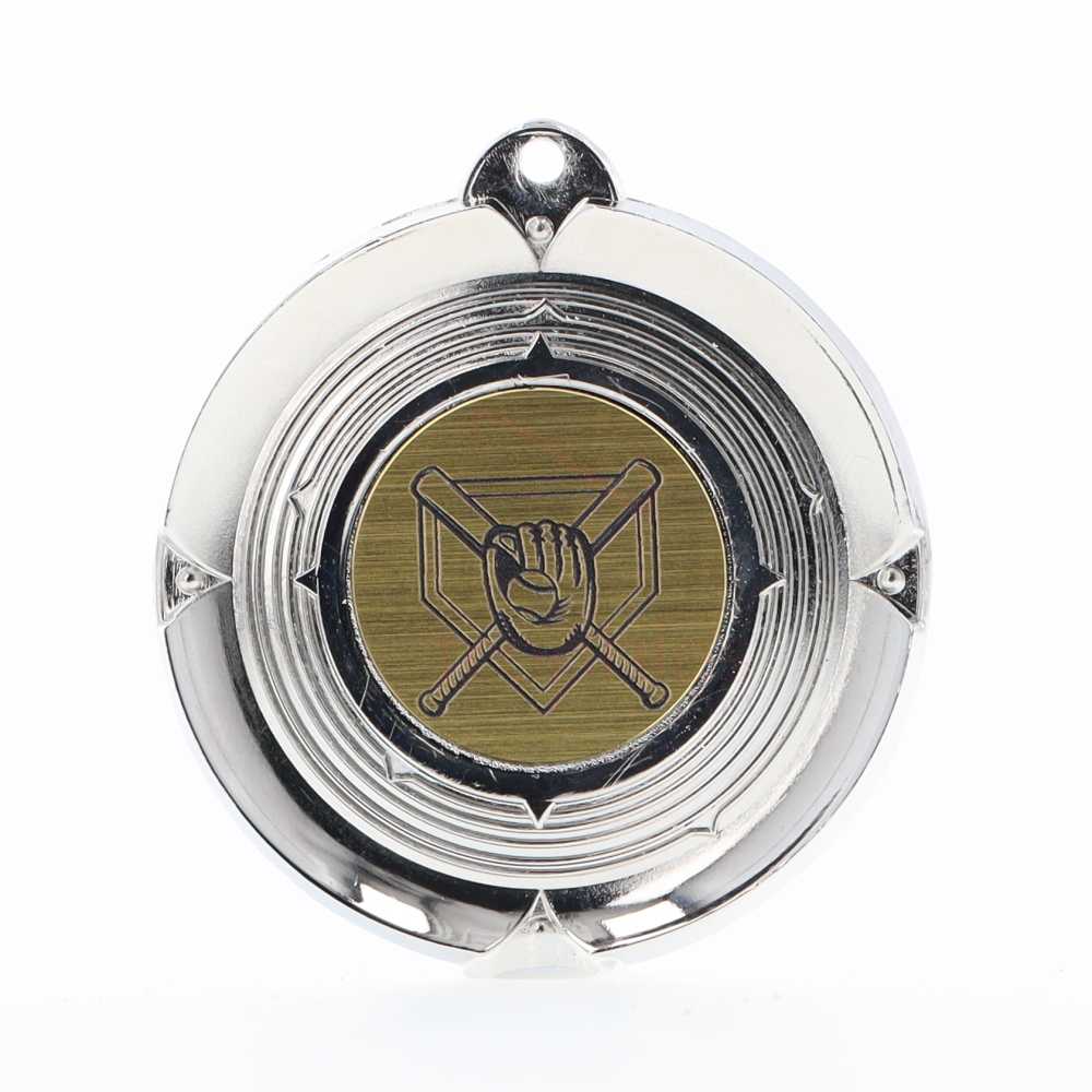 Deluxe Baseball Medal 50mm Silver