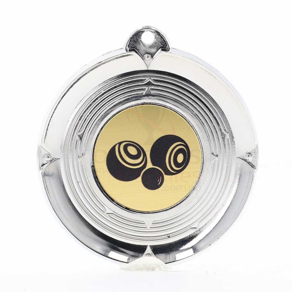 Deluxe Lawn Bowls Medal 50mm Silver