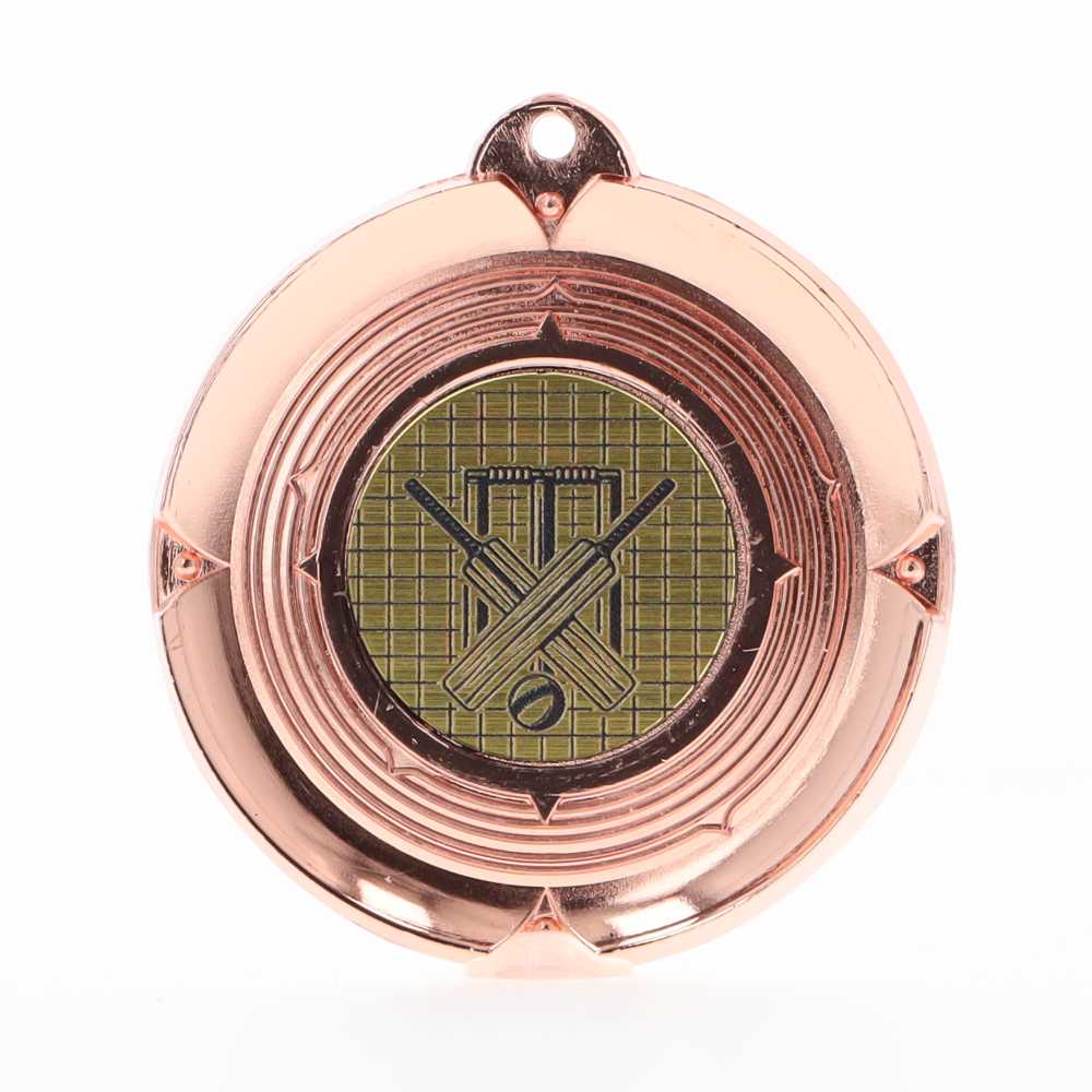 Deluxe Indoor Cricket Medal 50mm Bronze