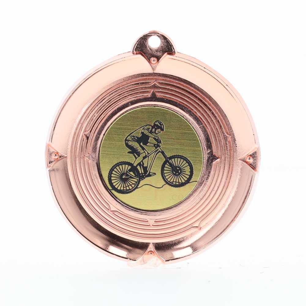 Deluxe Mountain Bike Medal 50mm Bronze