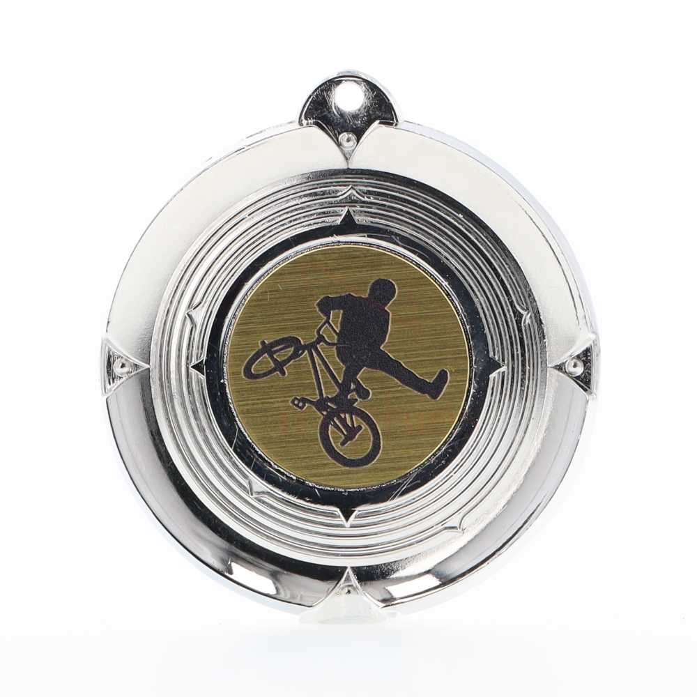 Deluxe BMX Medal 50mm Silver