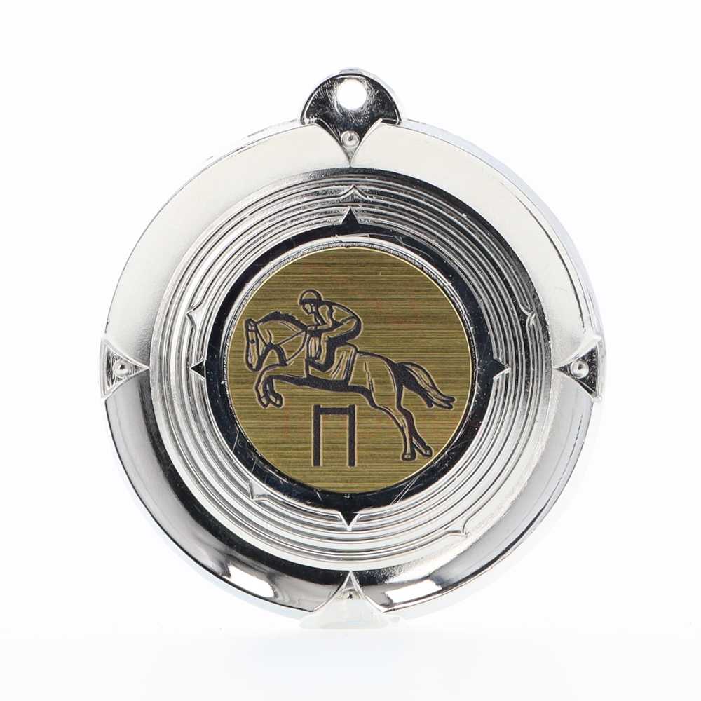 Deluxe Showjumping Medal 50mm Silver