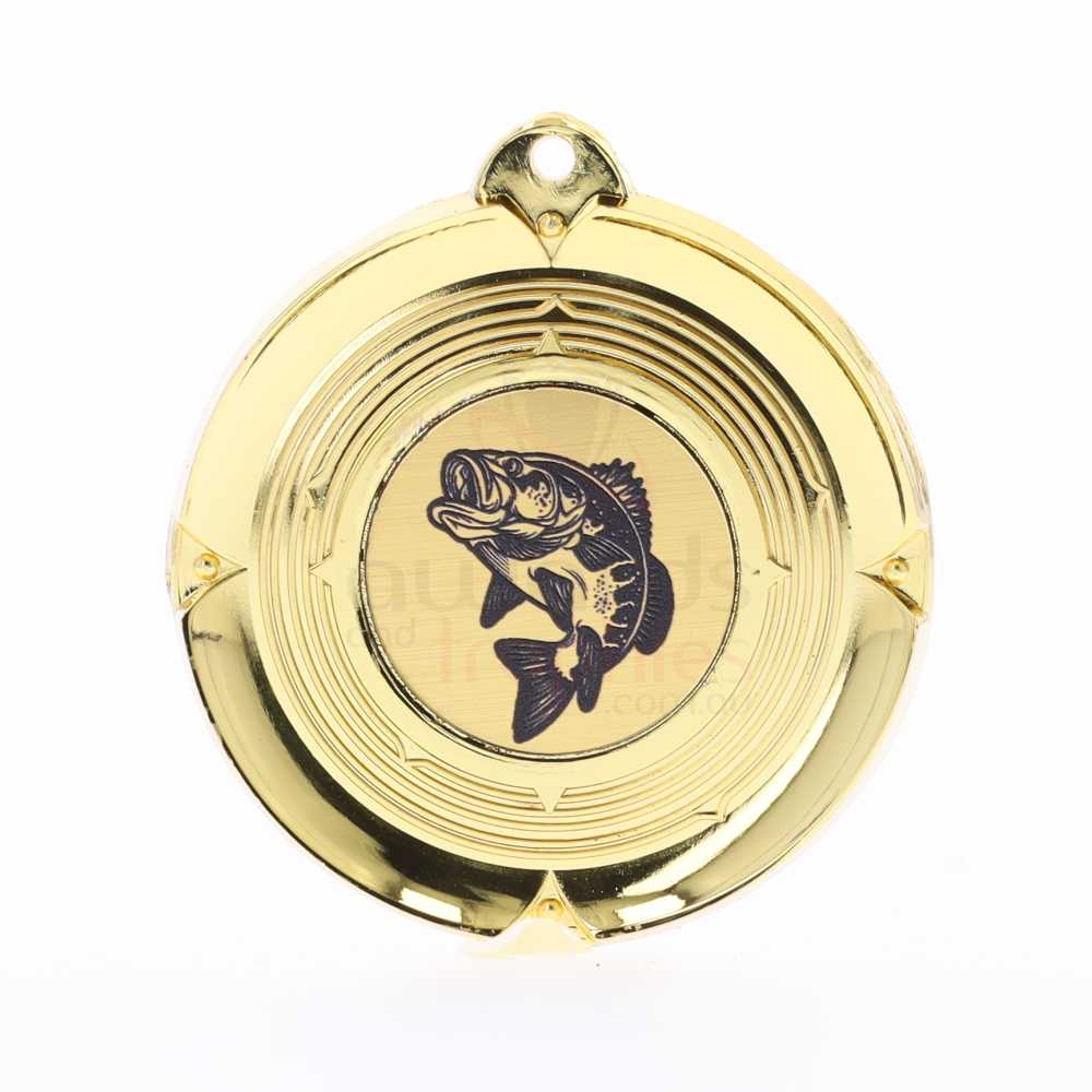 Deluxe Fish Medal 50mm Gold