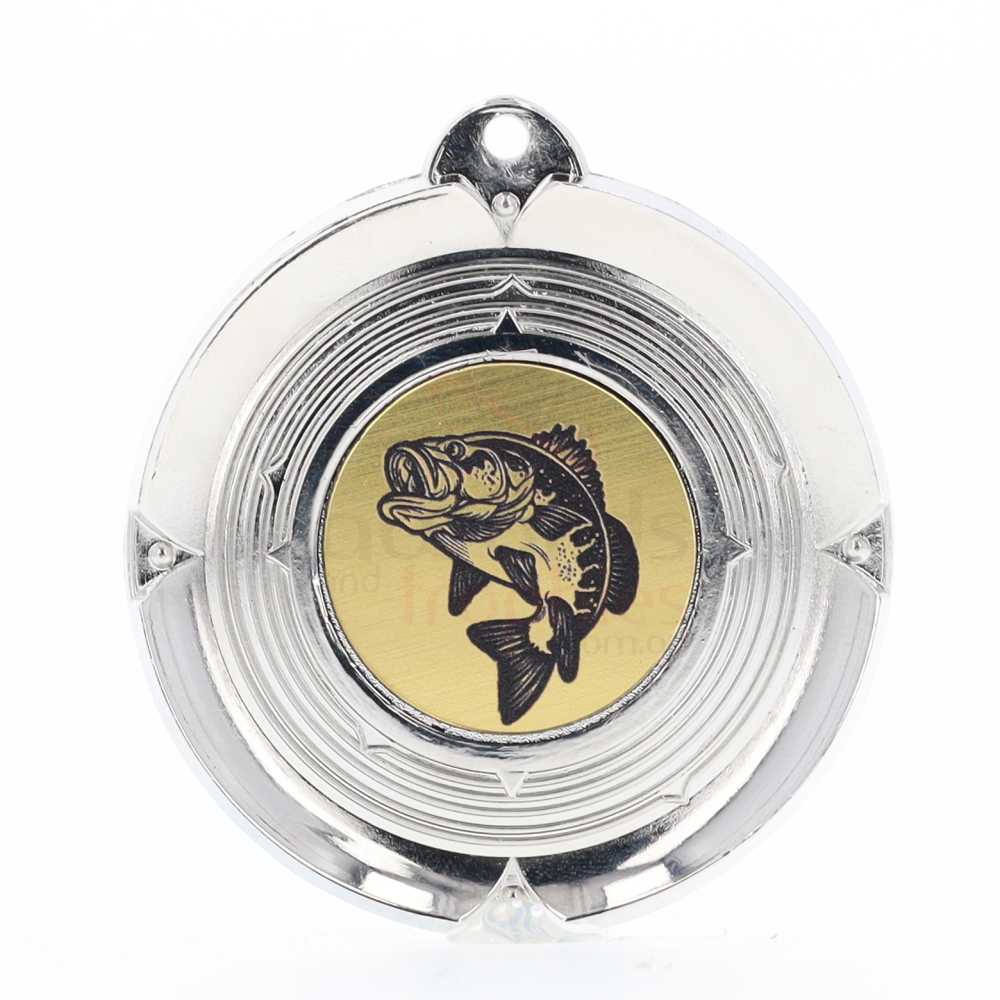 Deluxe Fish Medal 50mm Silver