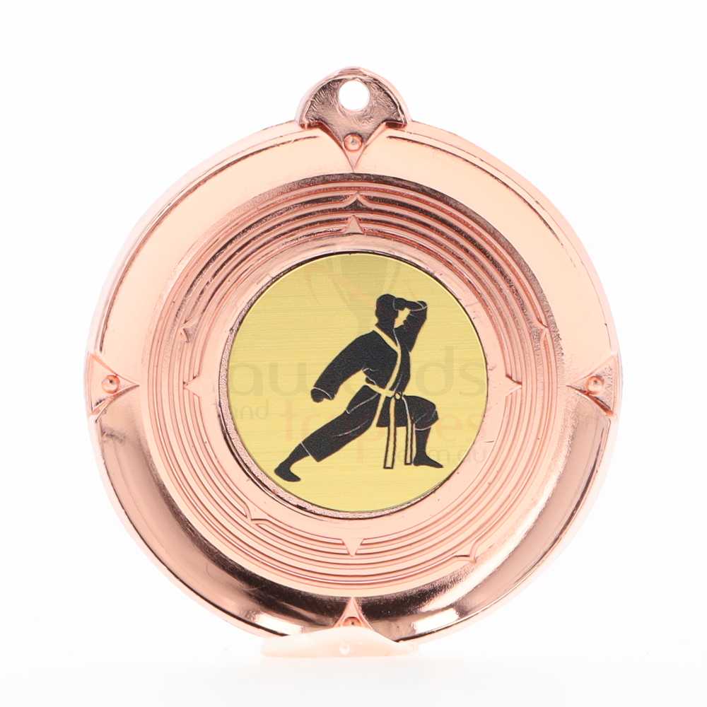 Deluxe Karate Medal 50mm Bronze