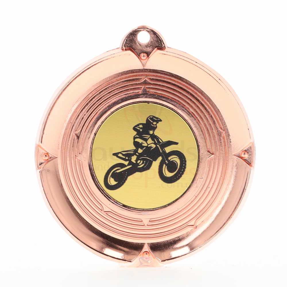 Deluxe Motorcross Medal 50mm Bronze