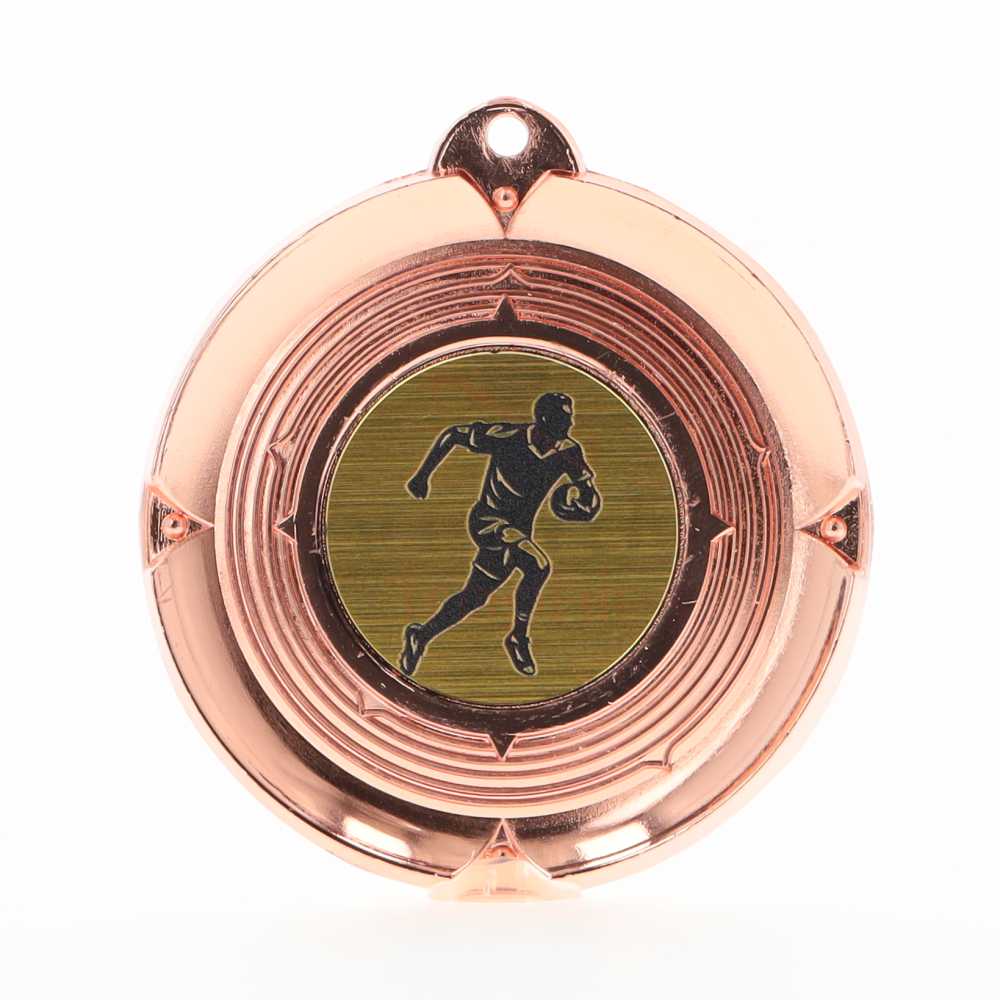 Deluxe Rugby Medal 50mm Bronze